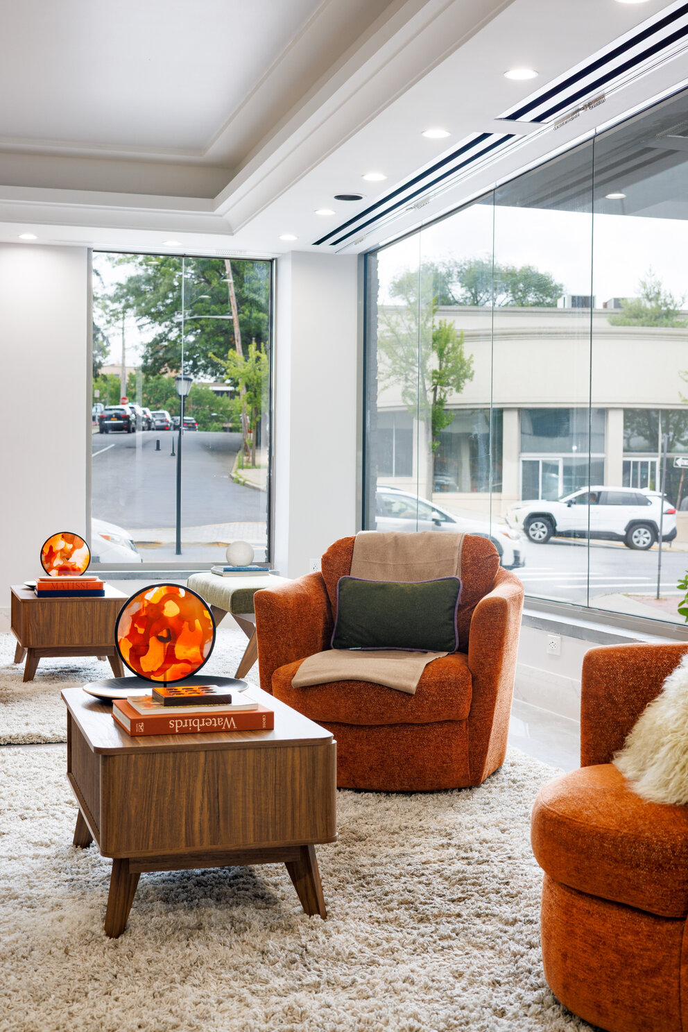 lobby with chairs and tables